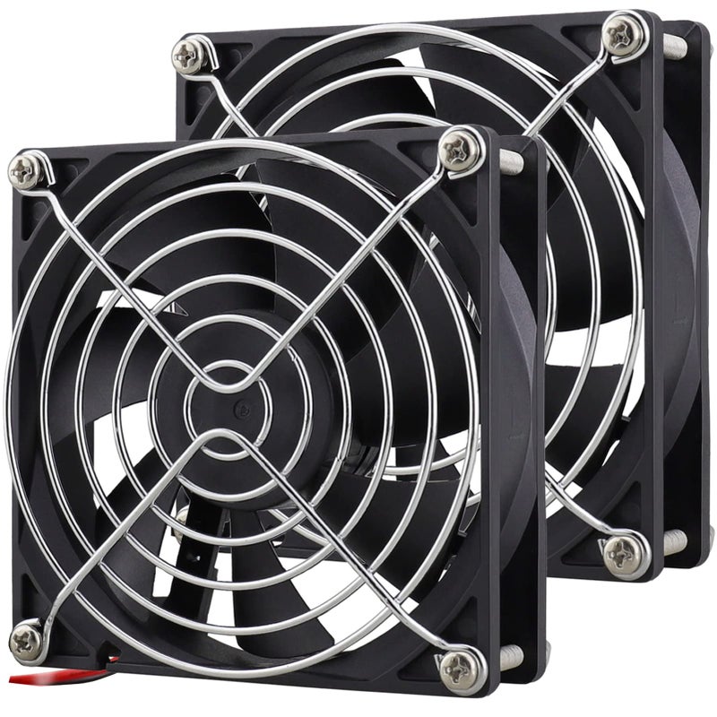 GDSTIME 2 Pack 92mm x 92mm x 25mm 12V Dual Ball Bearings DC Brushless Cooling Fan 2Pin - Image 1